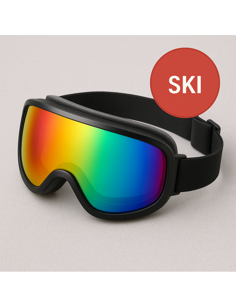 Maschera da sci antiappannamento HD, protezione UV, lente a specchio, unisex, ideale per gli sport invernali